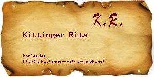 Kittinger Rita névjegykártya