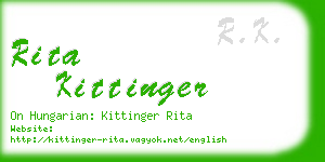 rita kittinger business card